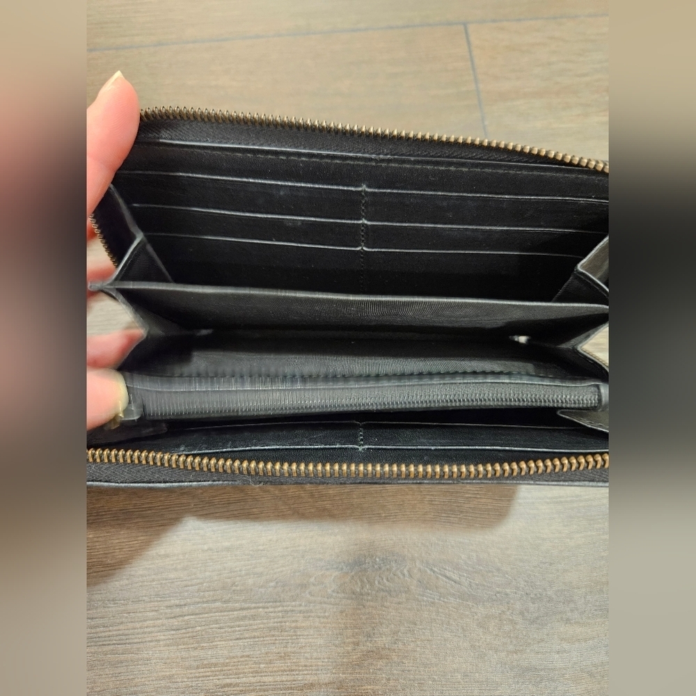 GUCCI GG MARMONT Black Zip Around Long Leather Wallet + Branded Hard Box - Picture 7 of 14